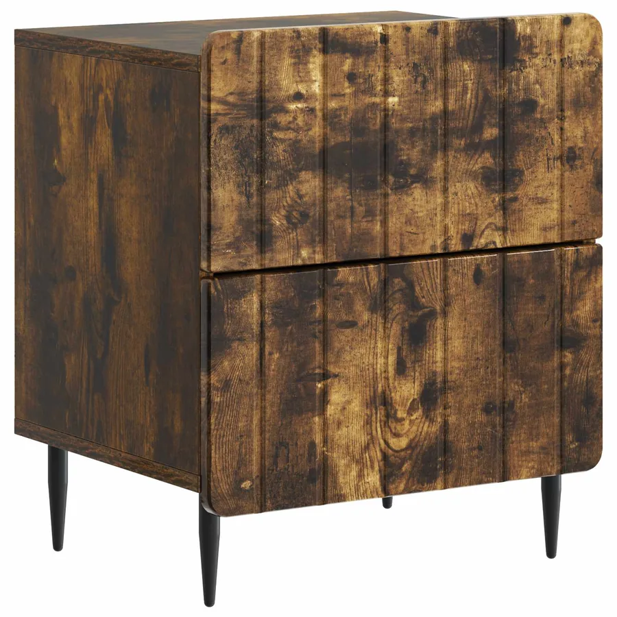 Cabinet de chevet 2 pcs Chêne fumé 43 x 34,5 x 49,5 cm - 5