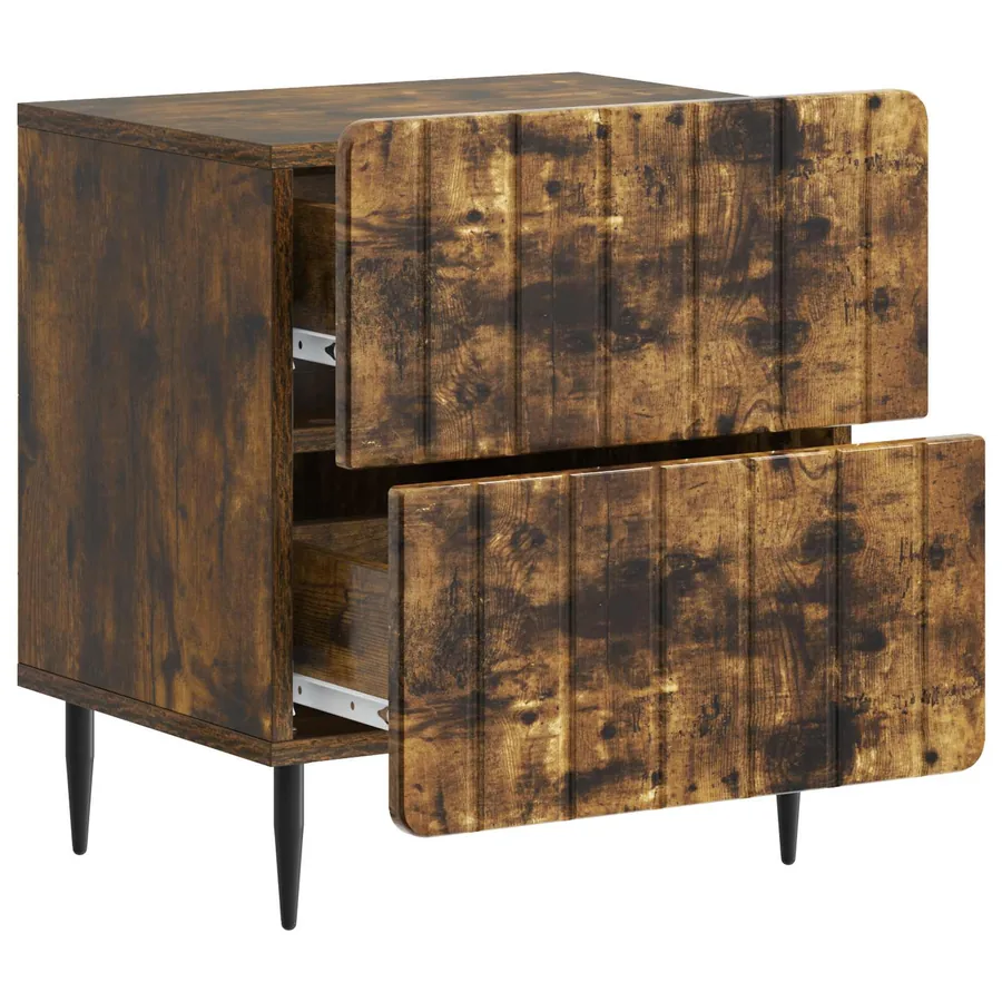 Cabinet de chevet 2 pcs Chêne fumé 43 x 34,5 x 49,5 cm - 6