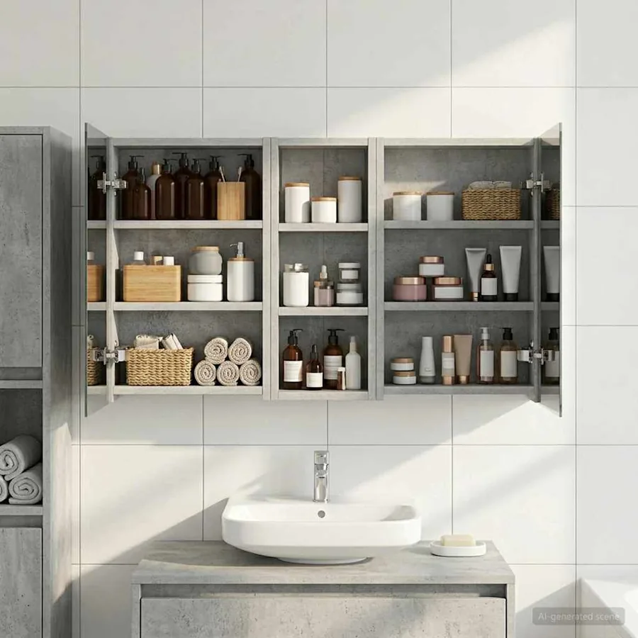 Ensemble de Meubles de Salle de Bain 3 pcs 80 x 10,5 x 50 cm - 4