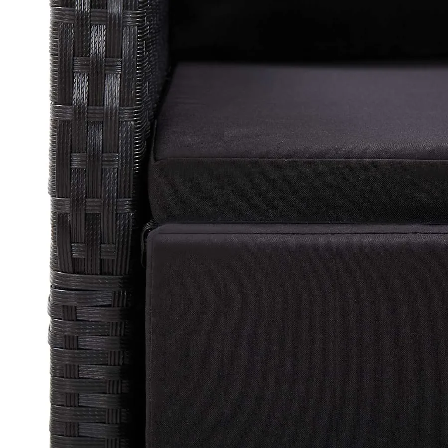 Ensemble à manger de jardin 3 pcs Noir - 5
