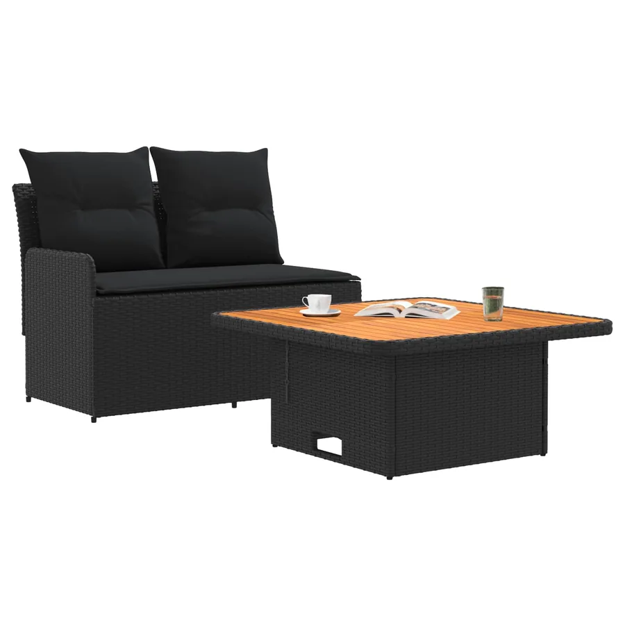 Canapé de jardin avec accoudoirs et table relevable 2 Pièce - 3