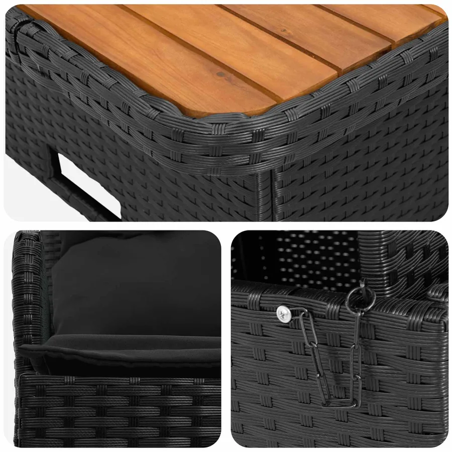 Canapé de jardin avec accoudoirs et table relevable 2 Pièce - 9