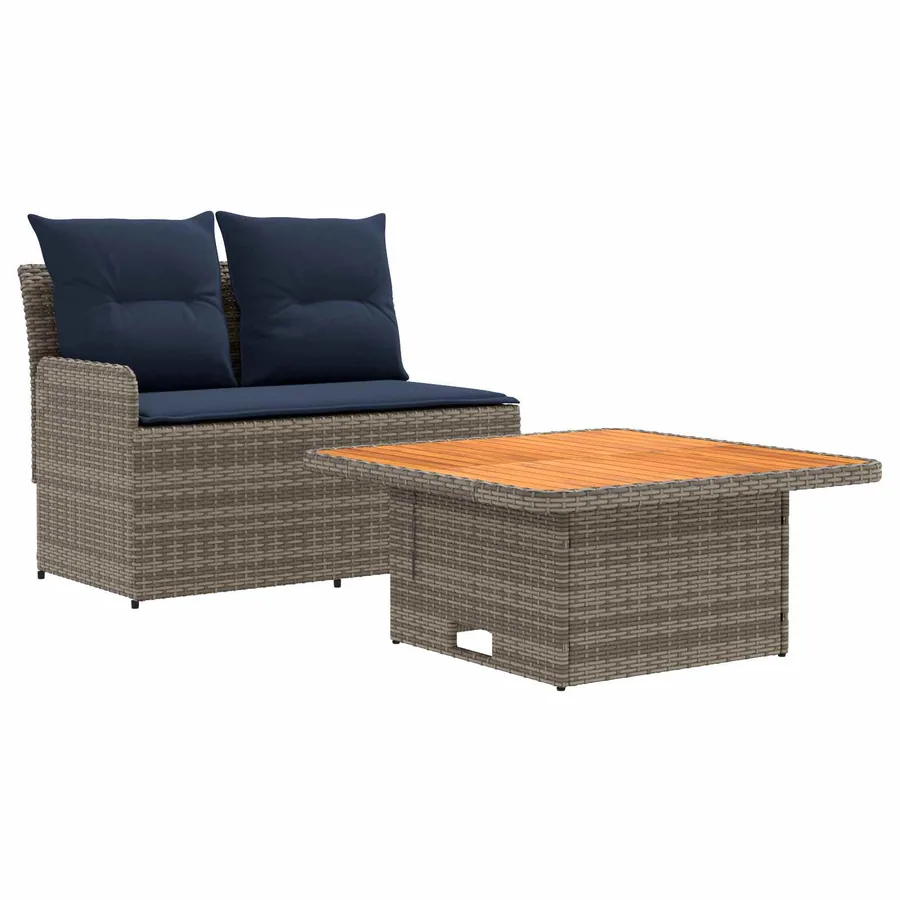 Canapé de jardin avec accoudoirs et table relevable 2 Pièce - 2