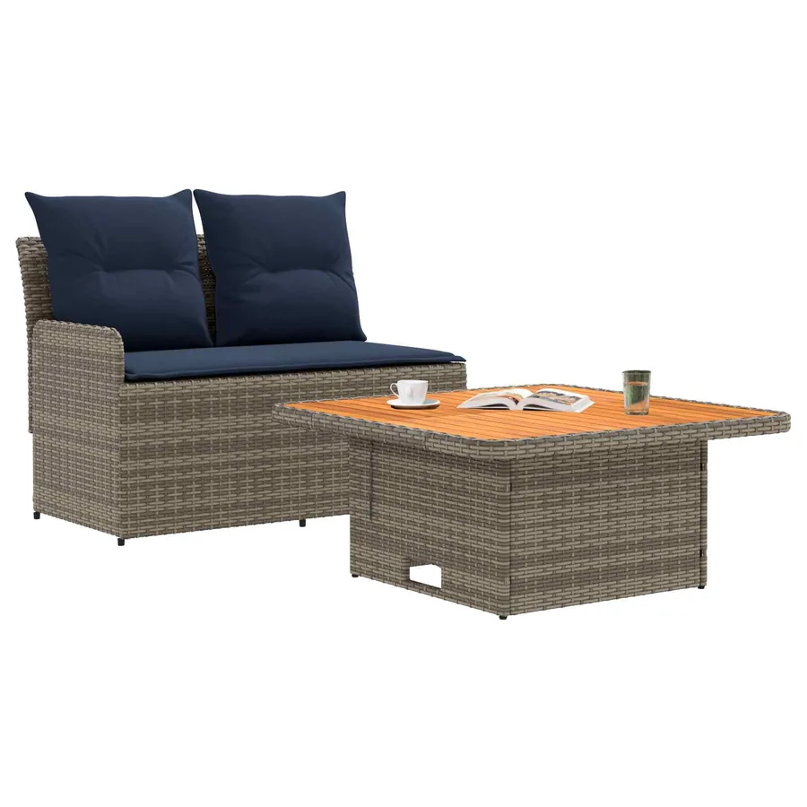 Canapé de jardin avec accoudoirs et table relevable 2 Pièce - 3