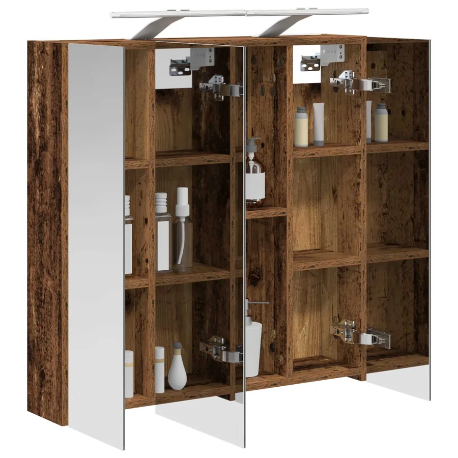 Armoire Miroir de Salle de Bain Bois ancien 70 x 14,5 x 70 cm - 3