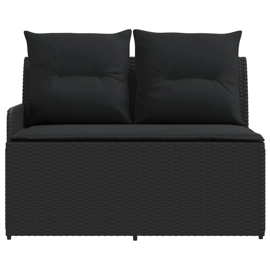 Sofa de jardin avec accoudoirs et sofa d'angle 2 Pièce Noir - 7