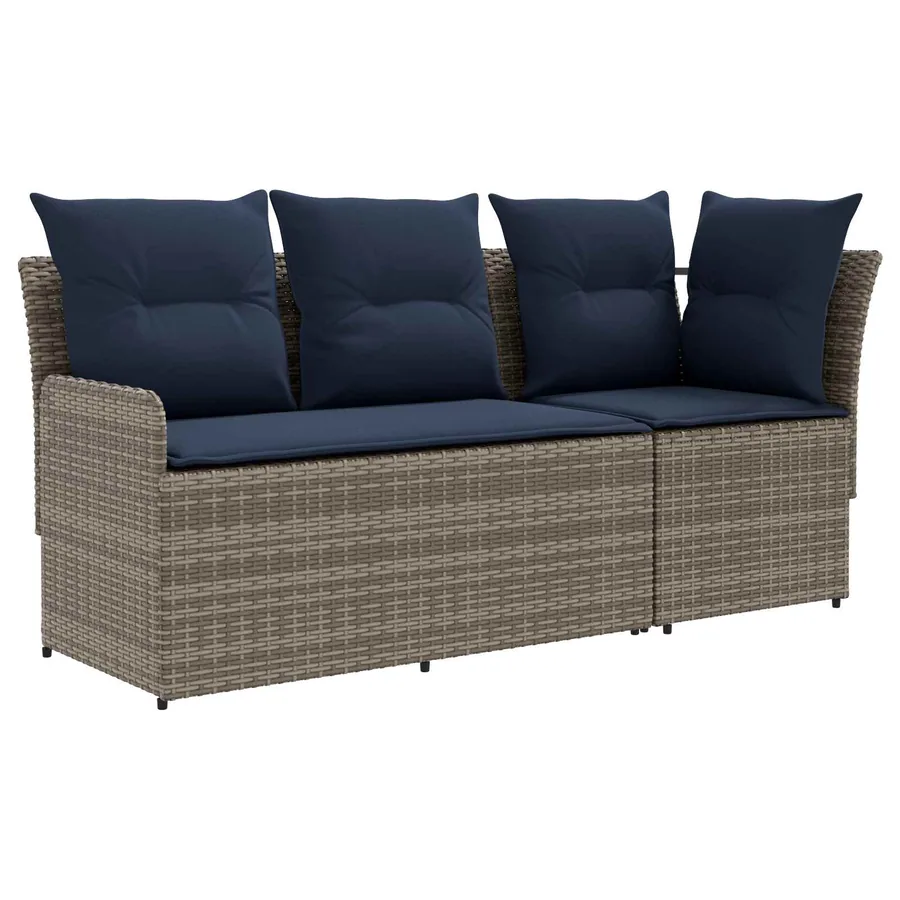 Sofa de jardin avec accoudoirs et sofa d'angle 2 Pièce Rotin PE - 2