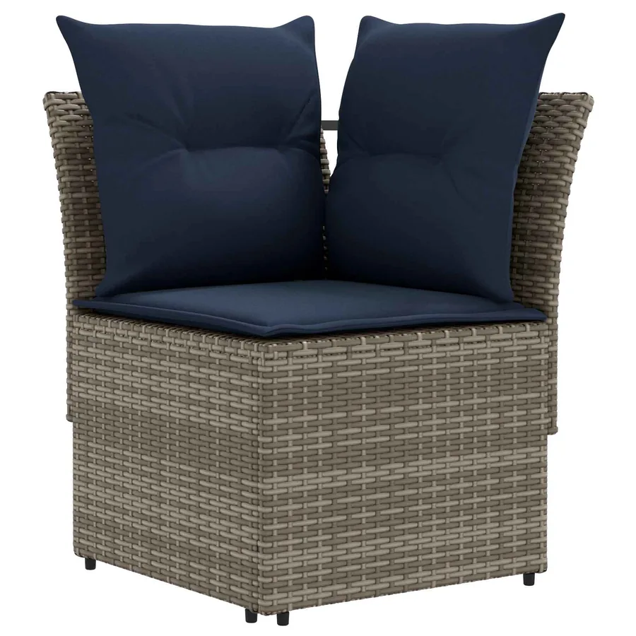 Sofa de jardin avec accoudoirs et sofa d'angle 2 Pièce Rotin PE - 4