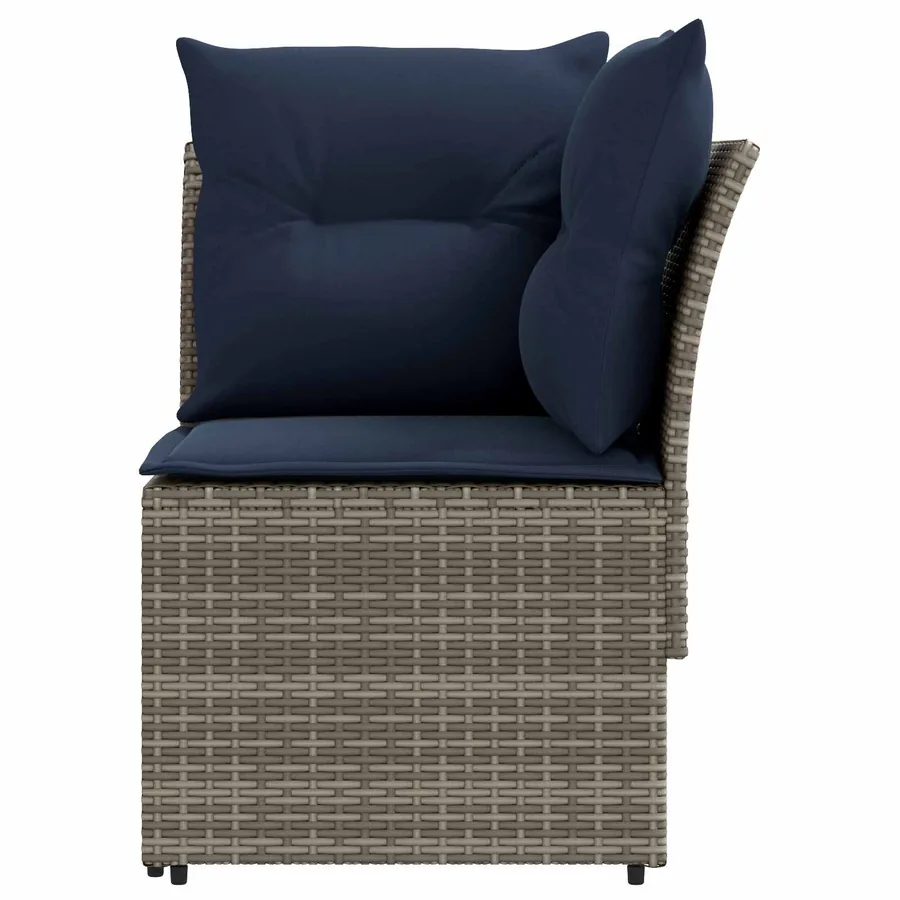 Sofa de jardin avec accoudoirs et sofa d'angle 2 Pièce Rotin PE - 6
