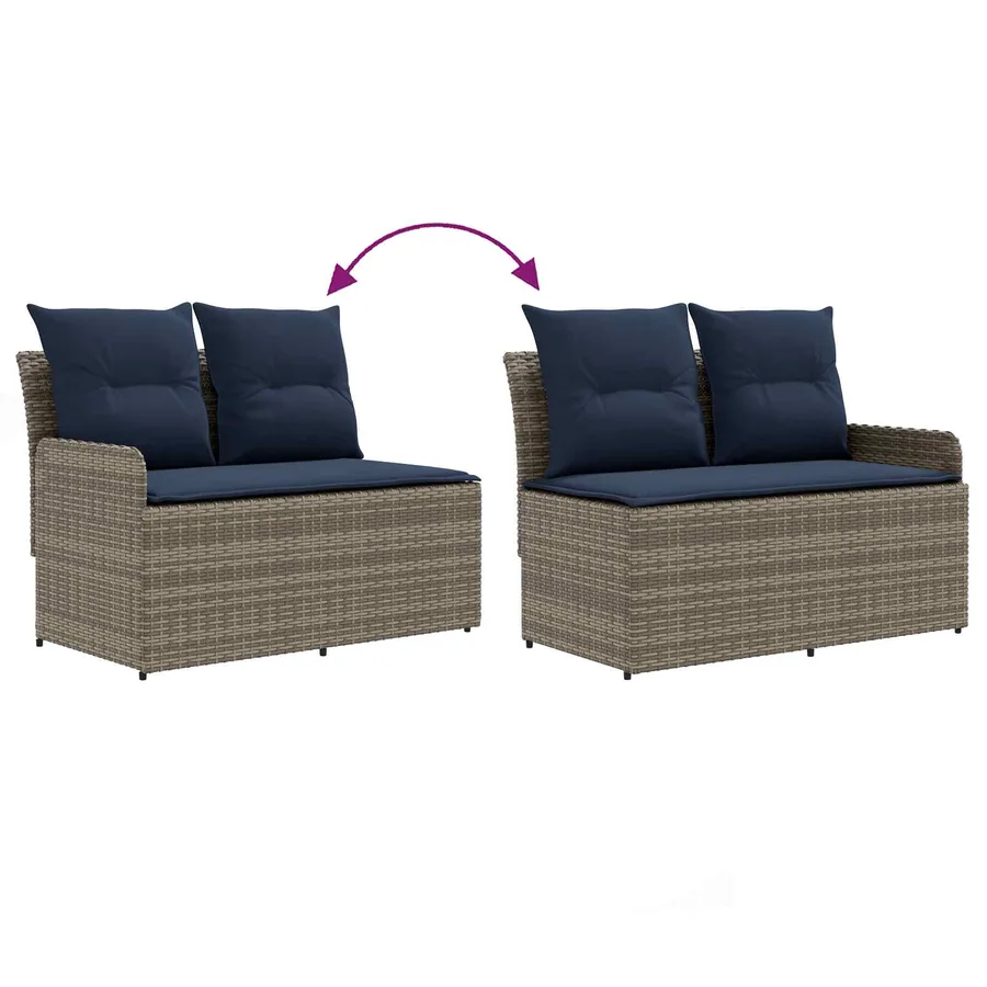 Sofa de jardin avec accoudoirs et sofa d'angle 2 Pièce Rotin PE - 9