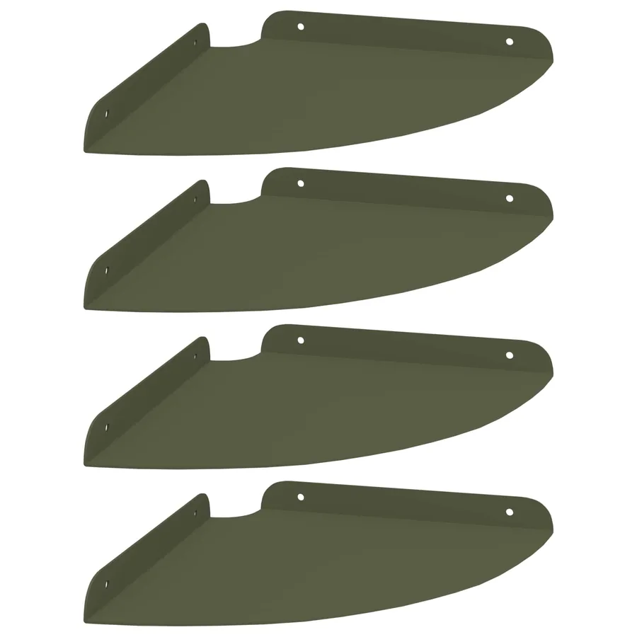 Étagère flottante avec étagère 4 pcs Vert olive 24 x 24 x 2 cm - 2
