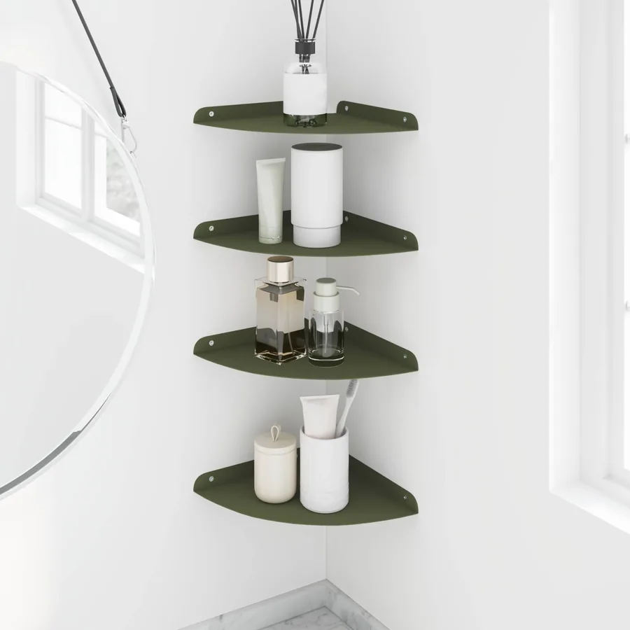 Étagère flottante avec étagère 4 pcs Vert olive 24 x 24 x 2 cm - 4