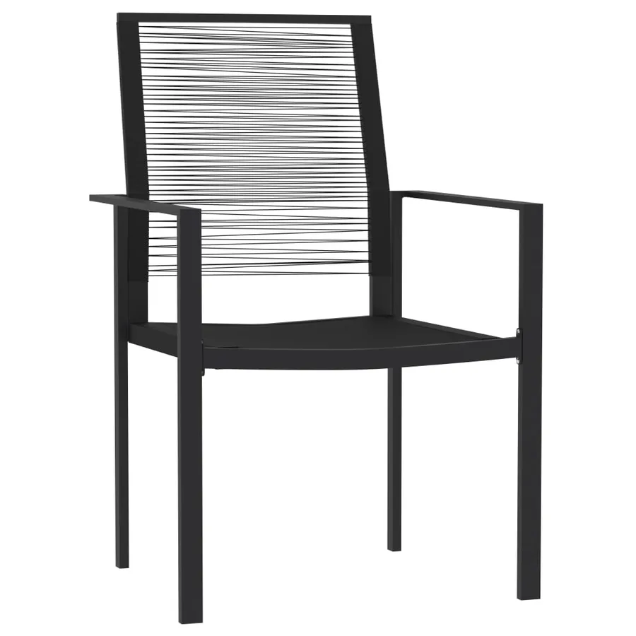 Ensemble à manger de jardin 5 pcs Noir - 3
