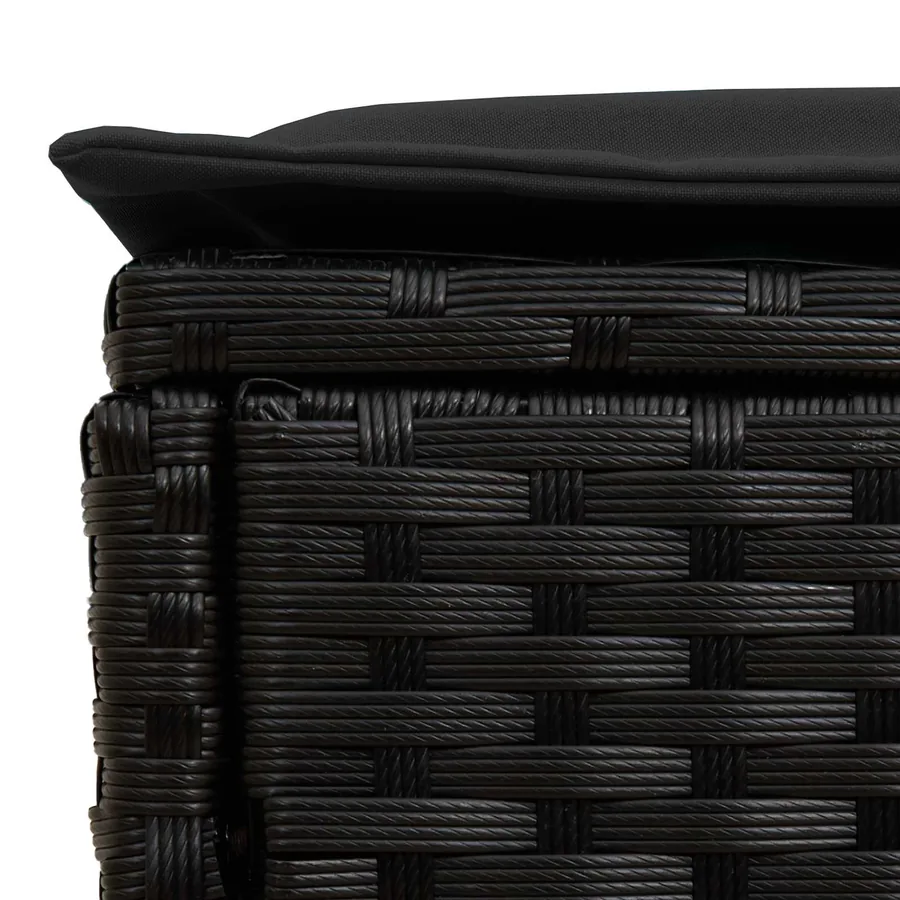 Pouf de Jardin 2 Pièce Noir 38 x 38 x 45 cm Rotin PE - 7