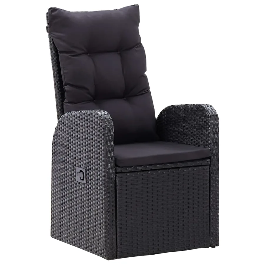 Ensemble à manger de jardin avec coussins 5 pcs Noir - 4