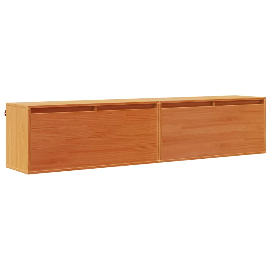 Meuble mural avec étagère 2 pcs Cire marron 80 x 30 x 35 cm - 2