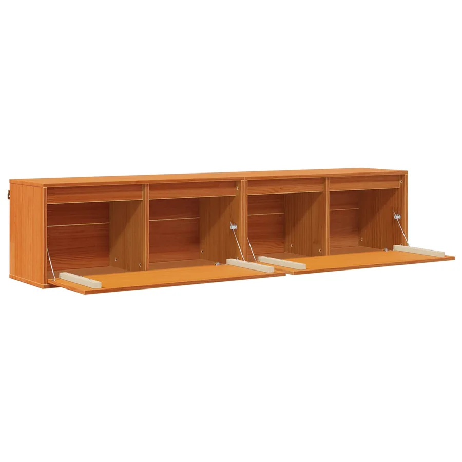 Meuble mural avec étagère 2 pcs Cire marron 80 x 30 x 35 cm - 5