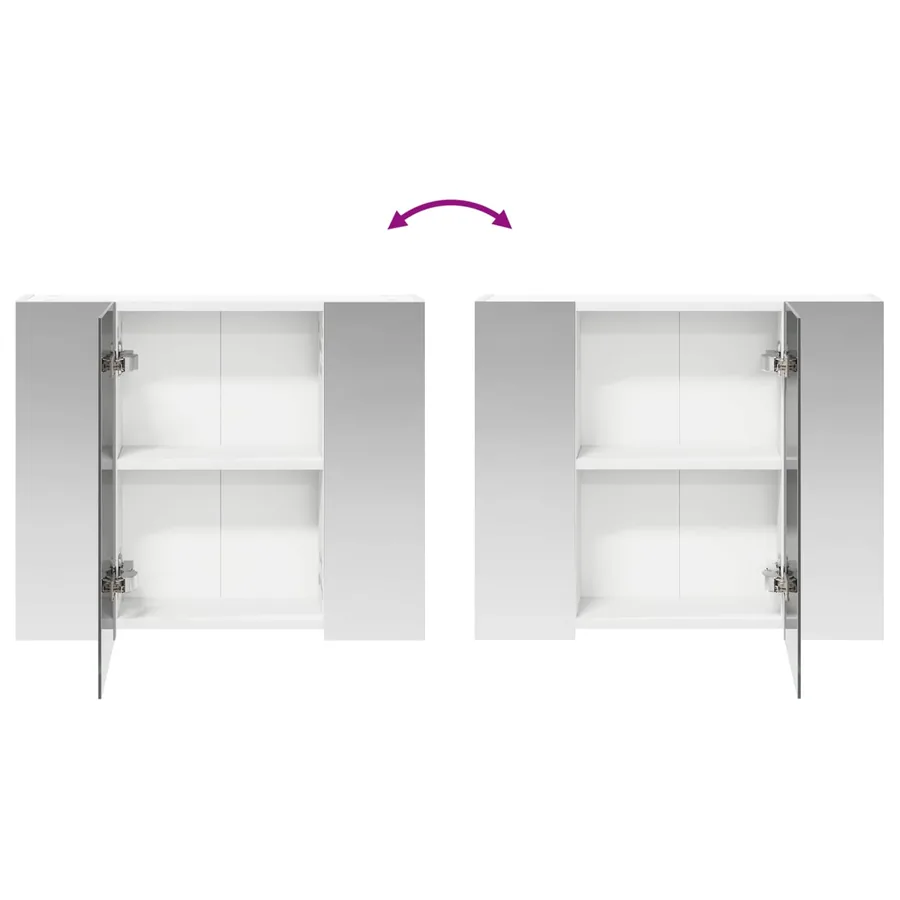 Armoire Miroir de Salle de Bain Blanc 60 x 14,5 x 50 cm - 10