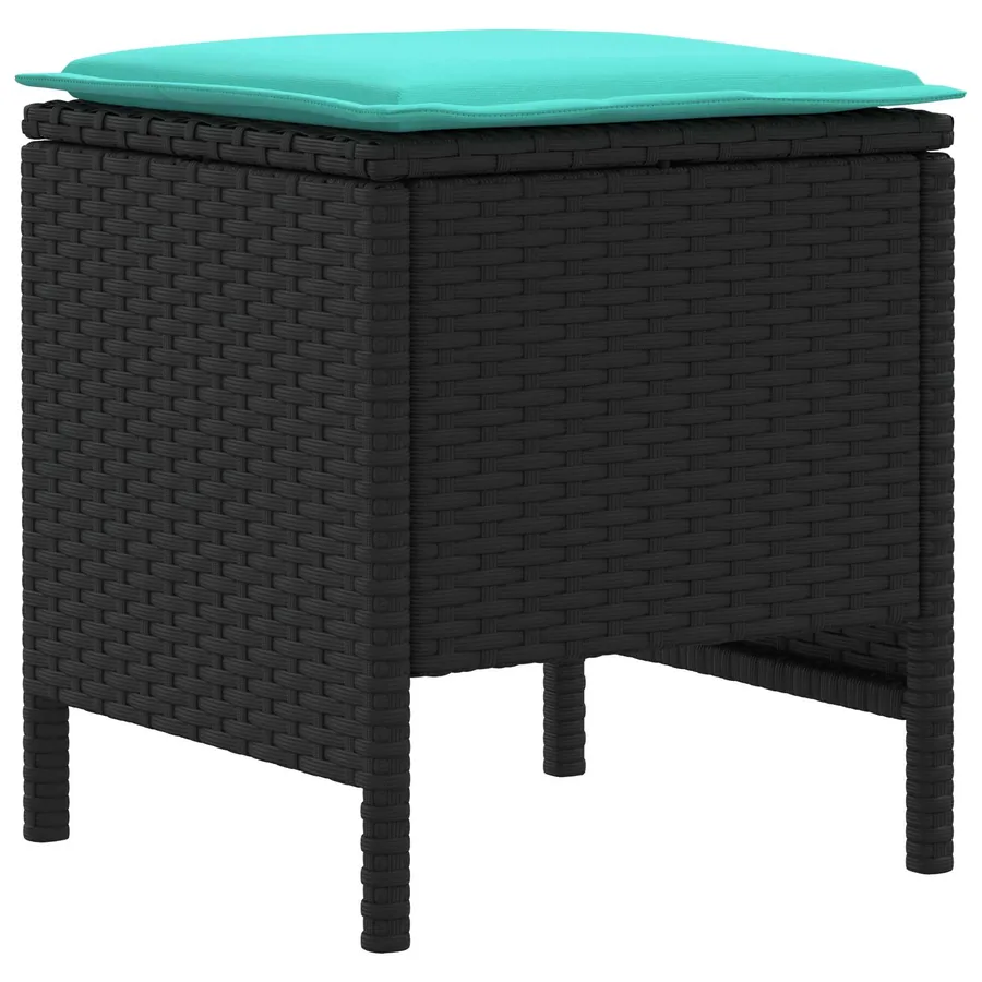 Ensembles de meubles 8 pcs Noir et turquoise Rotin PE - 7