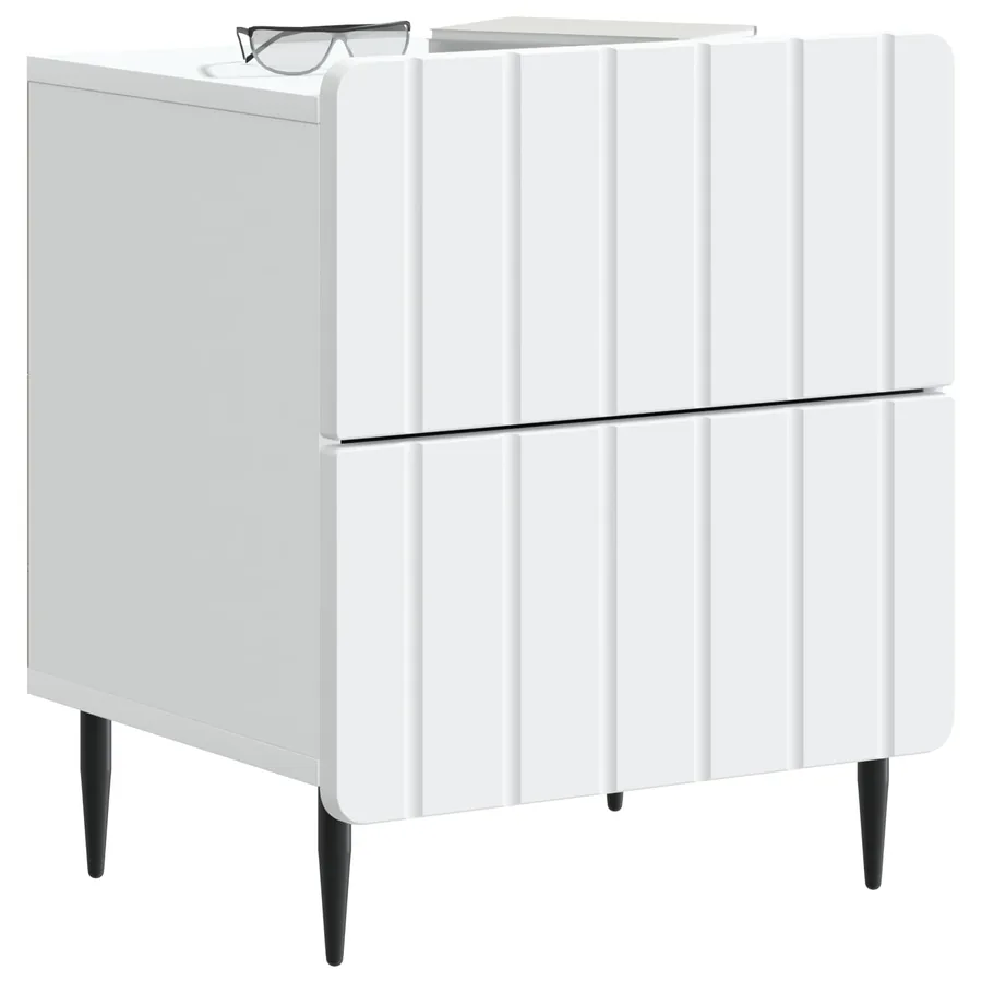 Cabinet de chevet Blanc 43 x 34,5 x 49,5 cm Bois d'ingénierie - 3
