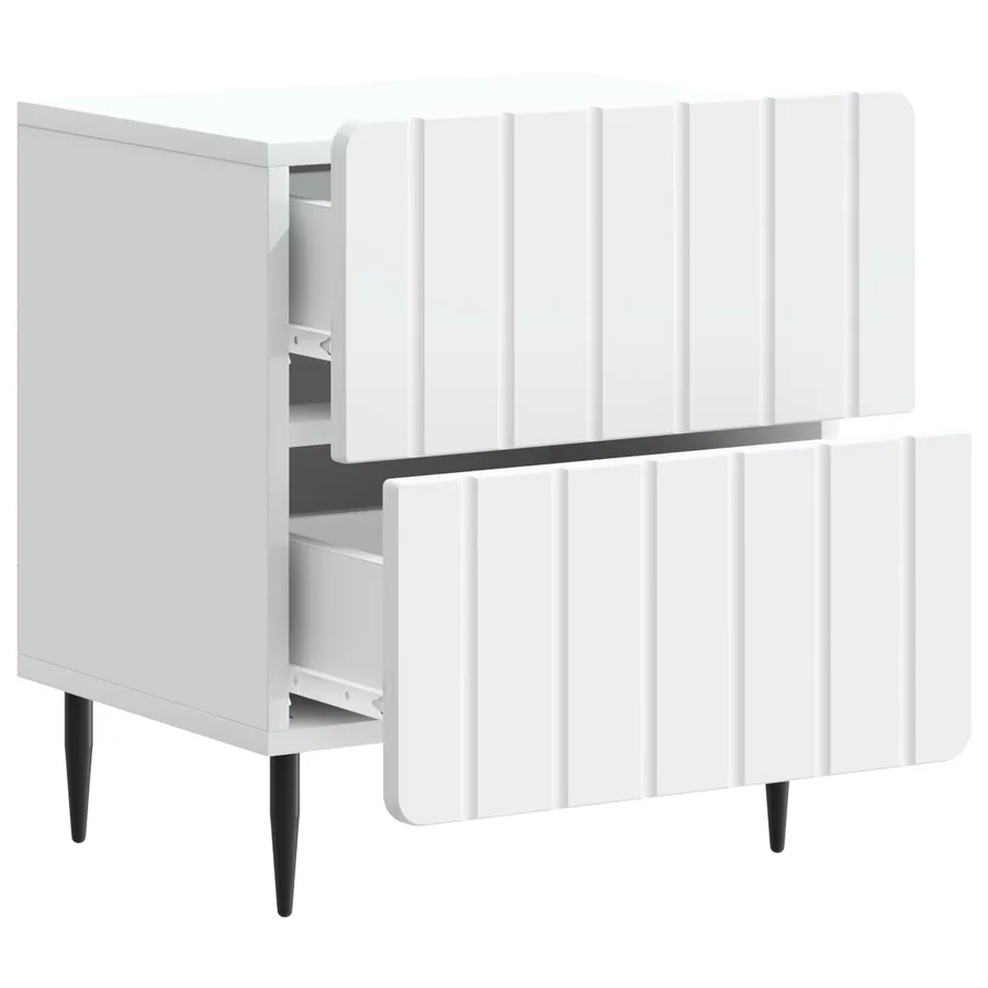 Cabinet de chevet Blanc 43 x 34,5 x 49,5 cm Bois d'ingénierie - 4
