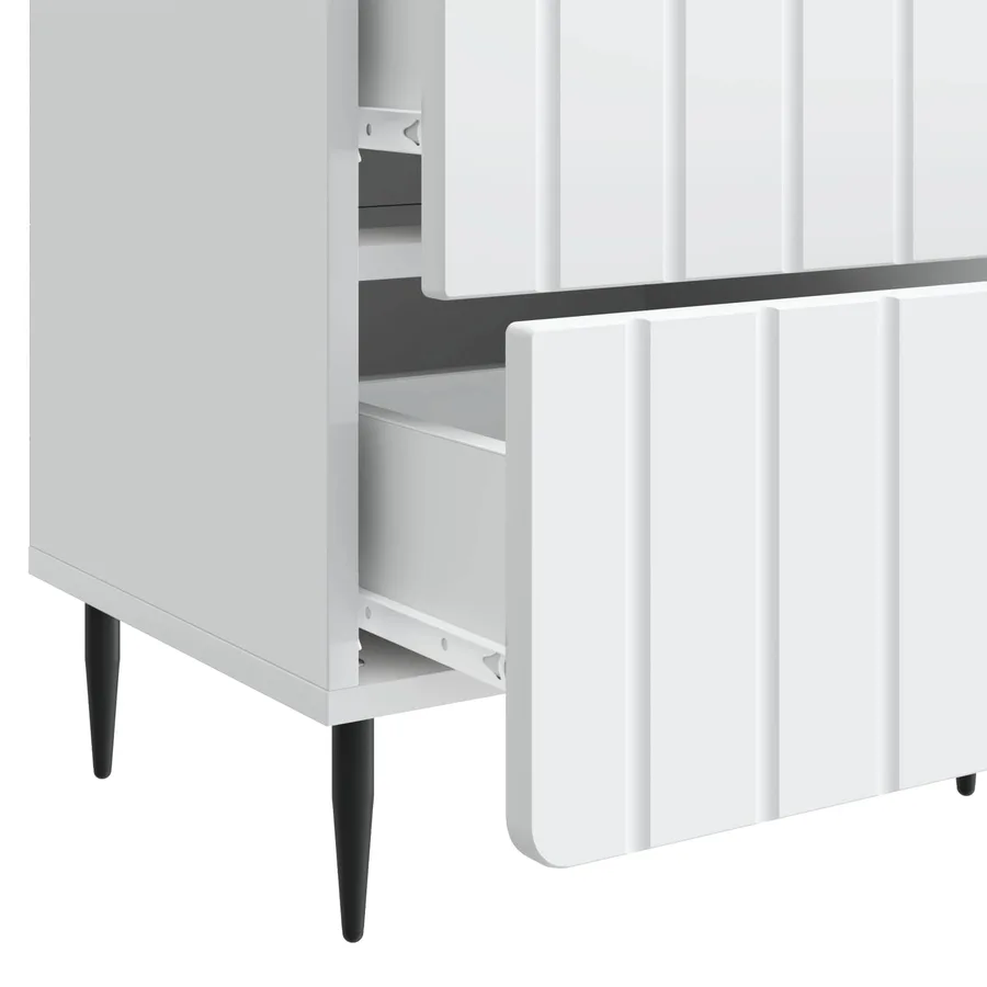 Cabinet de chevet Blanc 43 x 34,5 x 49,5 cm Bois d'ingénierie - 9