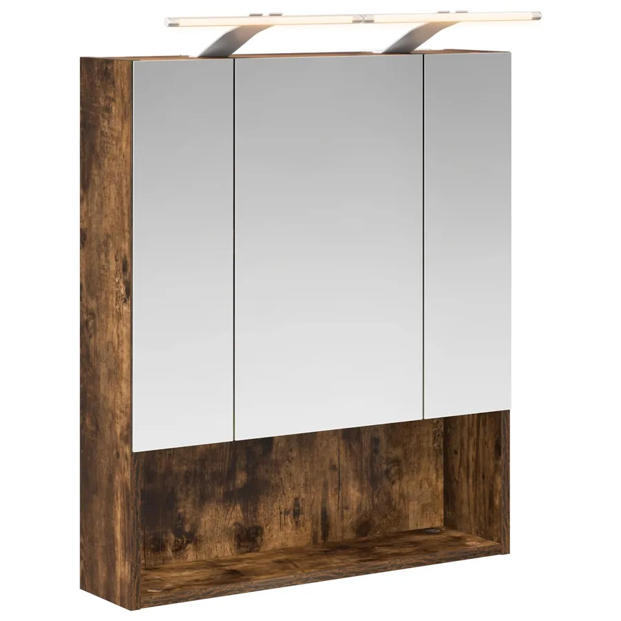 Armoire Miroir de Salle de Bain Chêne fumé 60 x 14.5 x 70 cm - 2