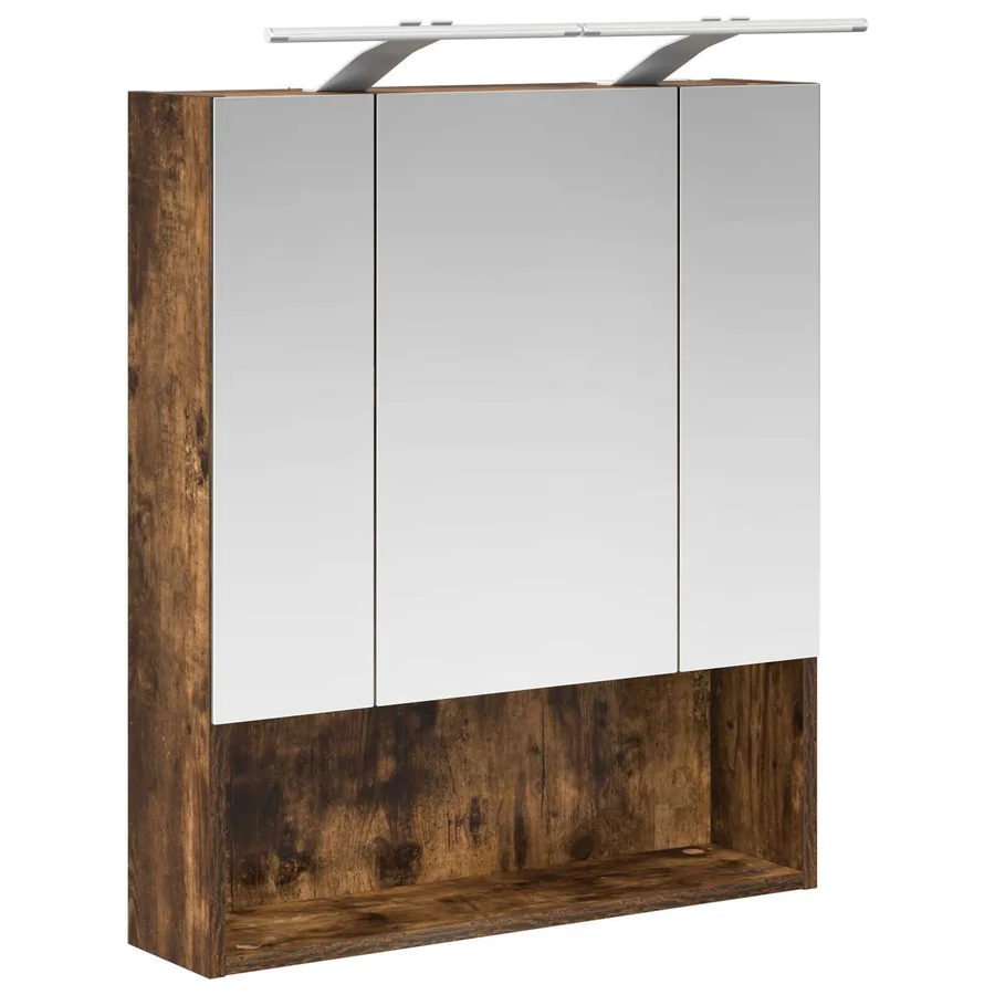 Armoire Miroir de Salle de Bain Chêne fumé 60 x 14.5 x 70 cm - 5
