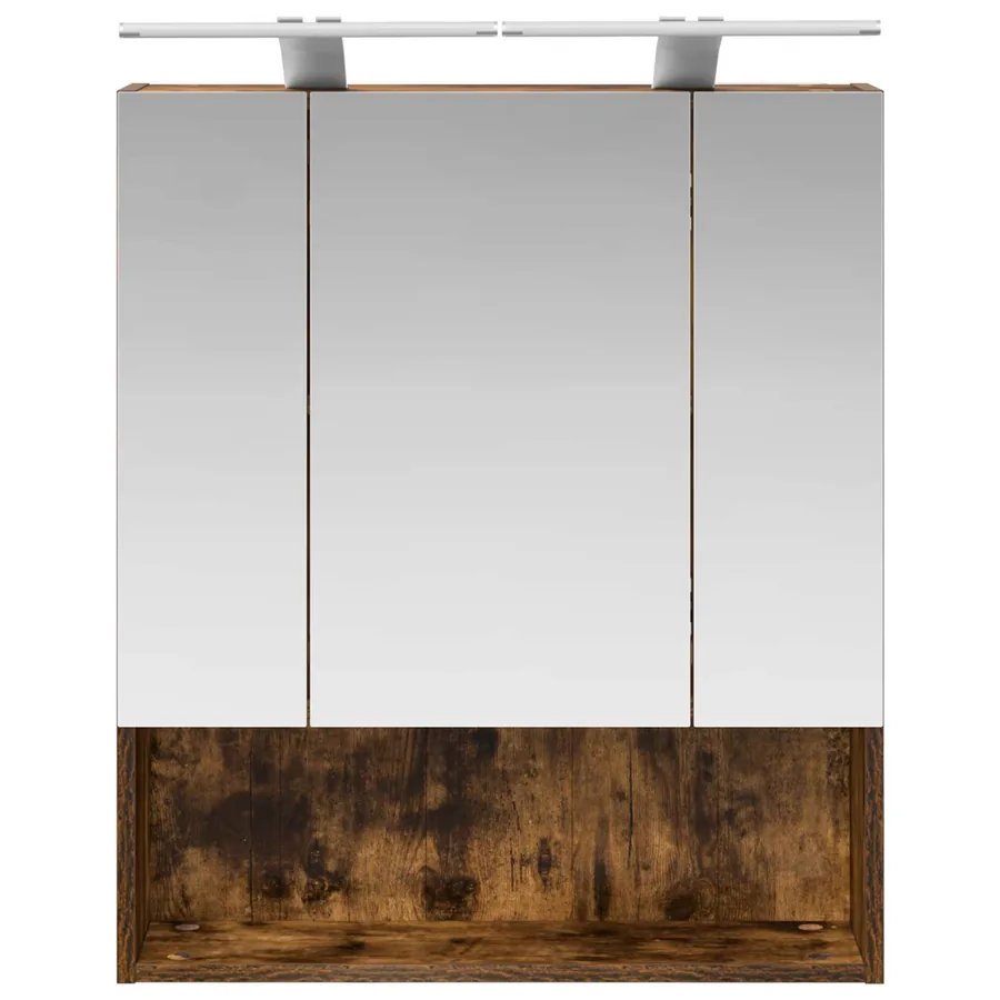 Armoire Miroir de Salle de Bain Chêne fumé 60 x 14.5 x 70 cm - 6