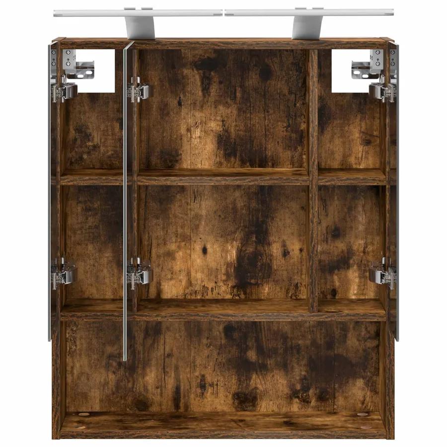 Armoire Miroir de Salle de Bain Chêne fumé 60 x 14.5 x 70 cm - 7
