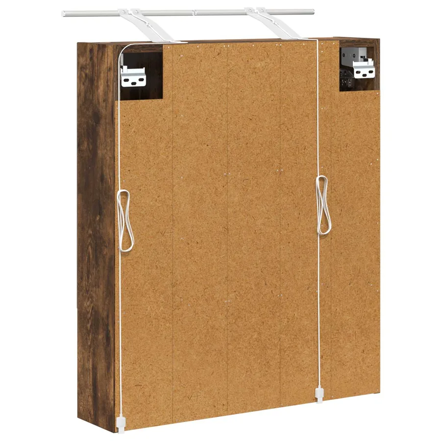 Armoire Miroir de Salle de Bain Chêne fumé 60 x 14.5 x 70 cm - 9