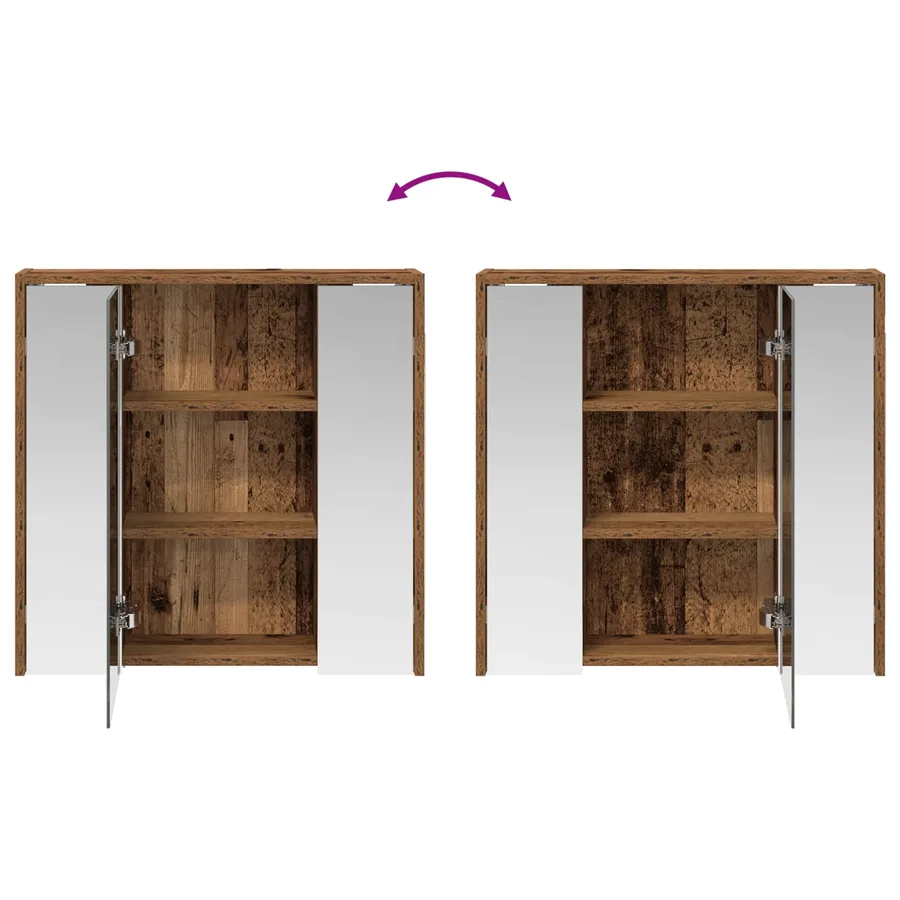 Armoire Miroir de Salle de Bain Bois ancien 63,5 x 16 x 62,5 cm - 10