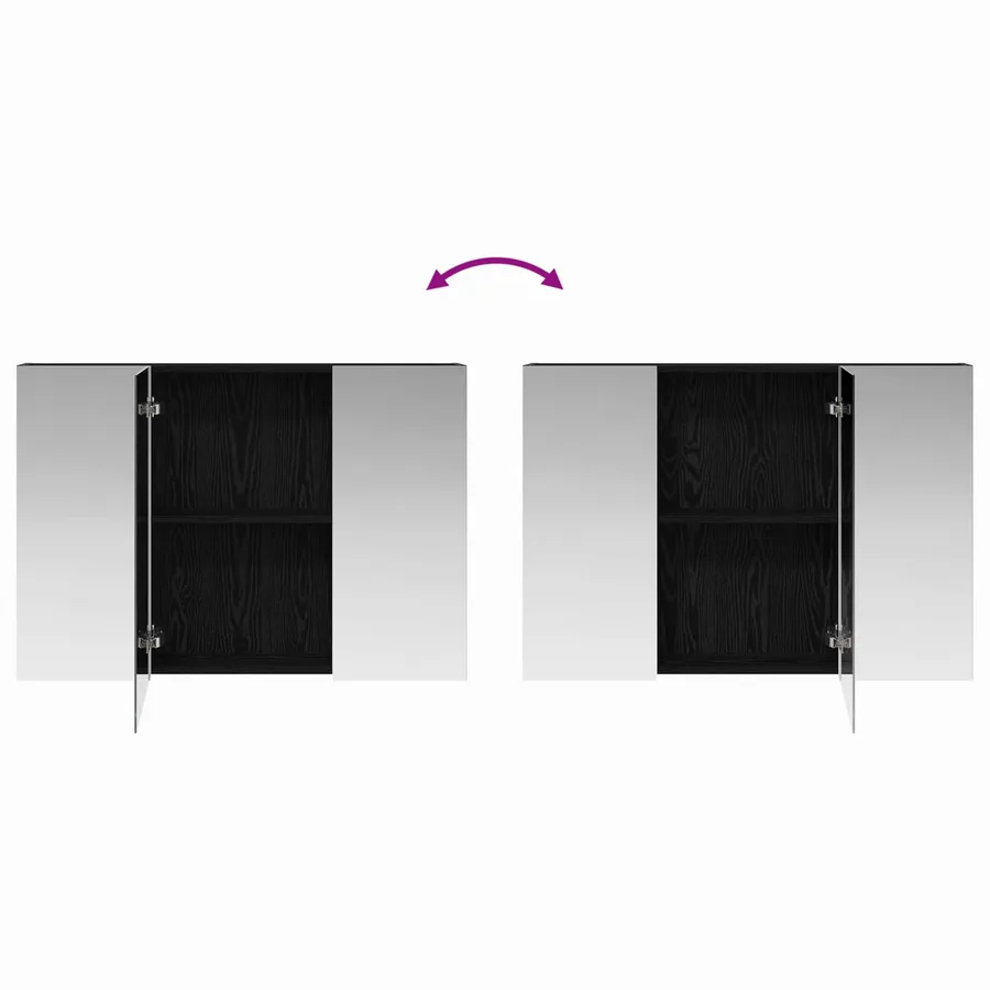 Armoire Miroir de Salle de Bain Chêne noir 100 x 14,5 x 70 cm - 10