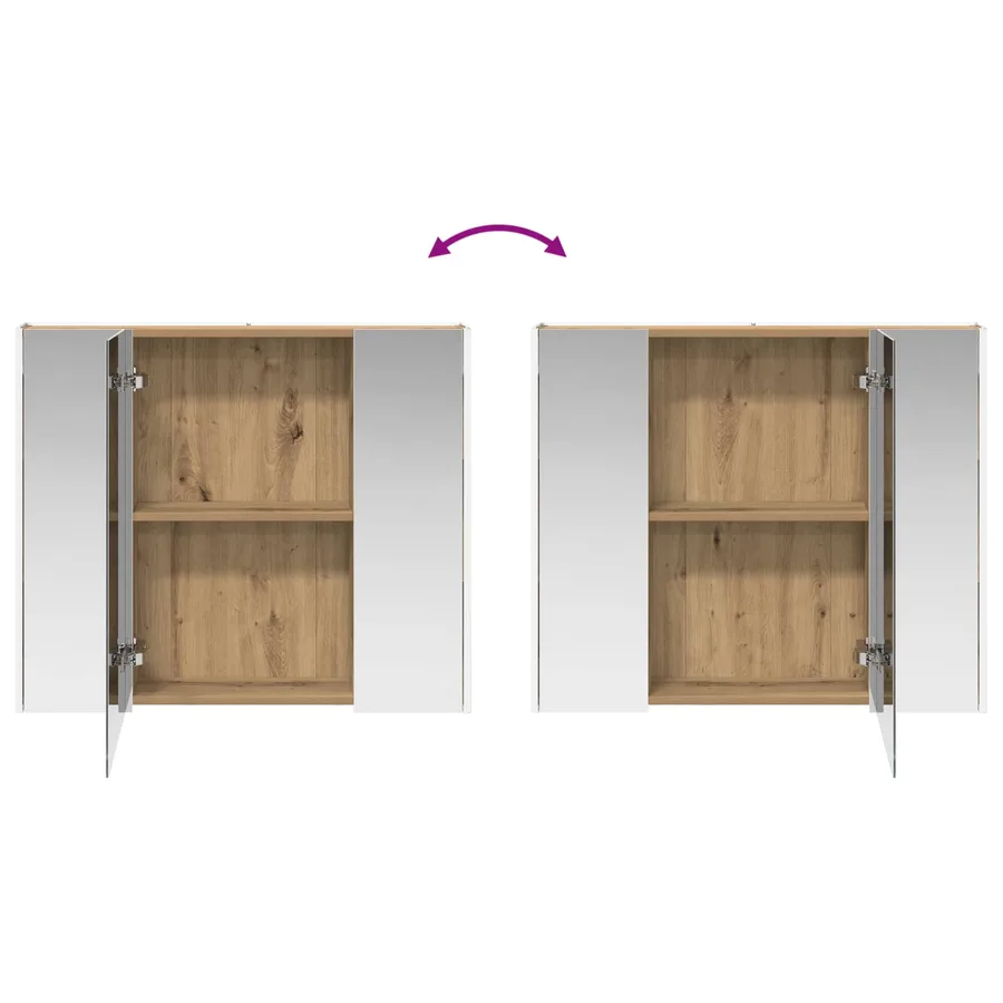 Armoire Miroir de Salle de Bain Chêne artisan - 12