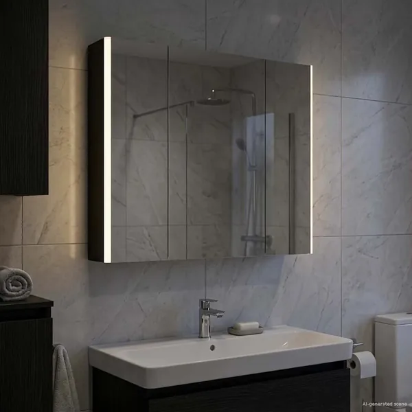 Armoire Miroir de Salle de Bain Chêne noir 83,5 x 15,5 x 70 cm