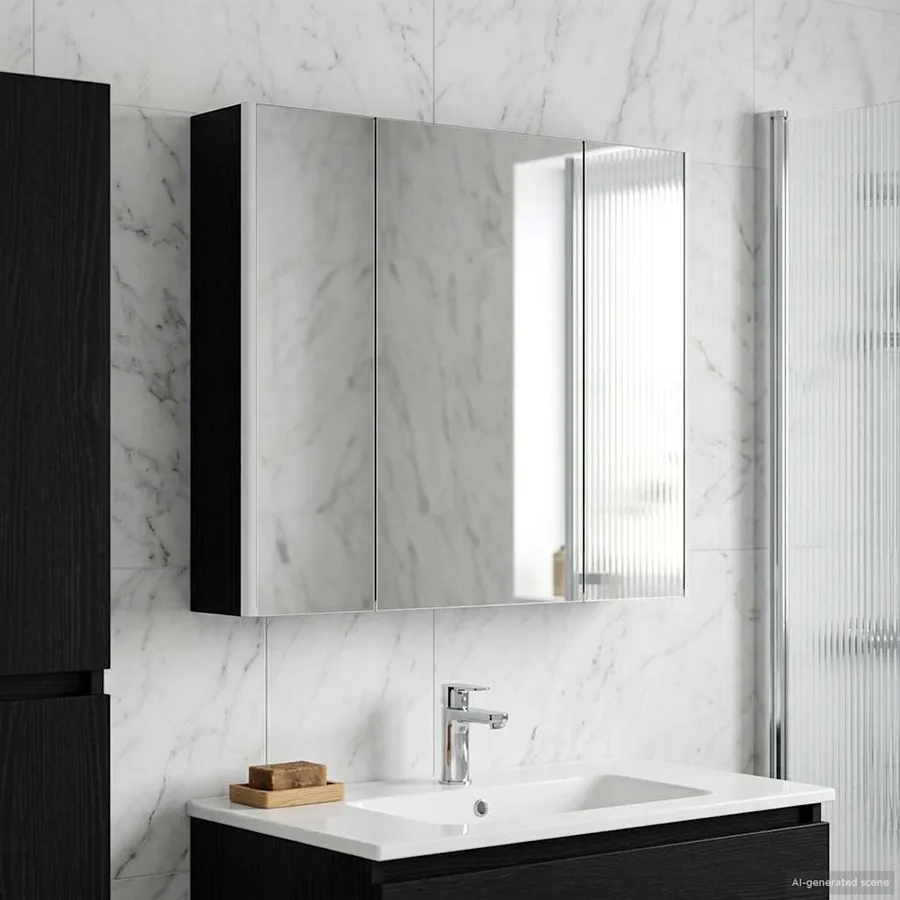 Armoire Miroir de Salle de Bain Chêne noir 83,5 x 15,5 x 70 cm - 4