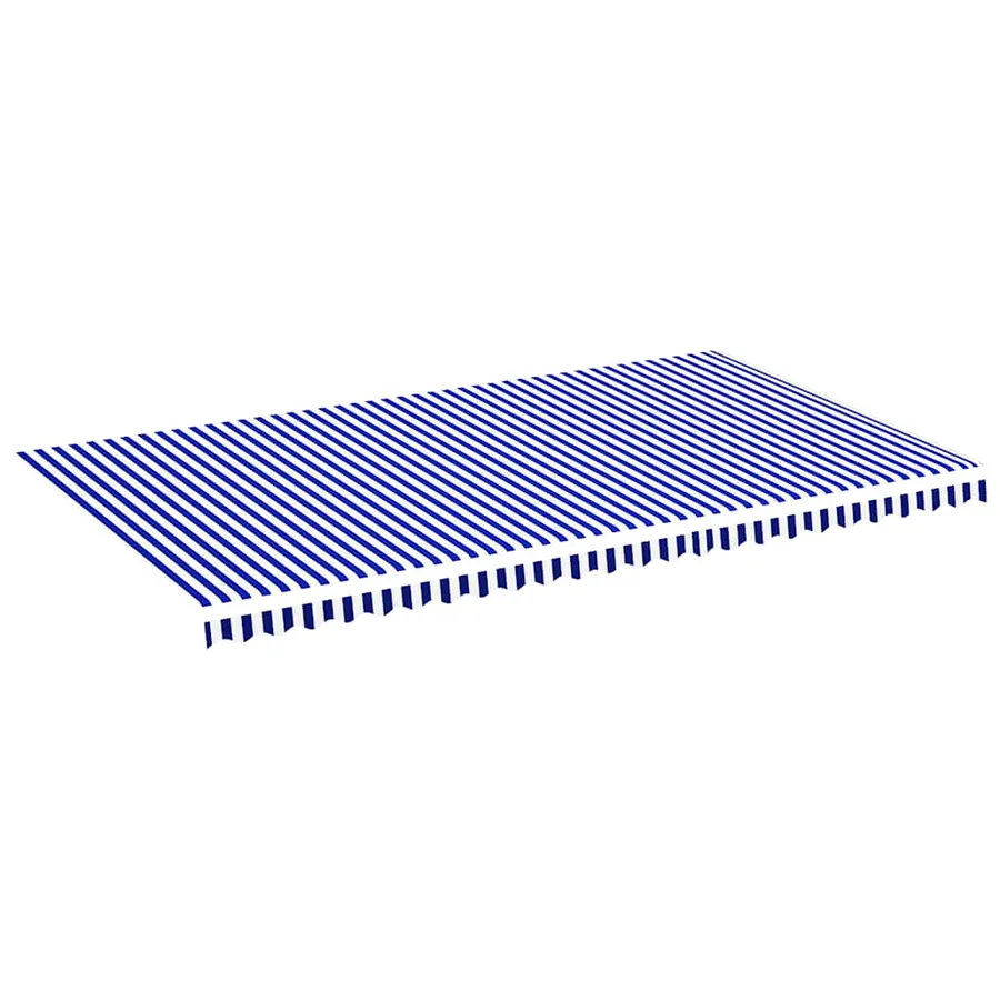 Tissu de remplacement pour auvent bleu et blanc 6x3,5 m polyester - 2