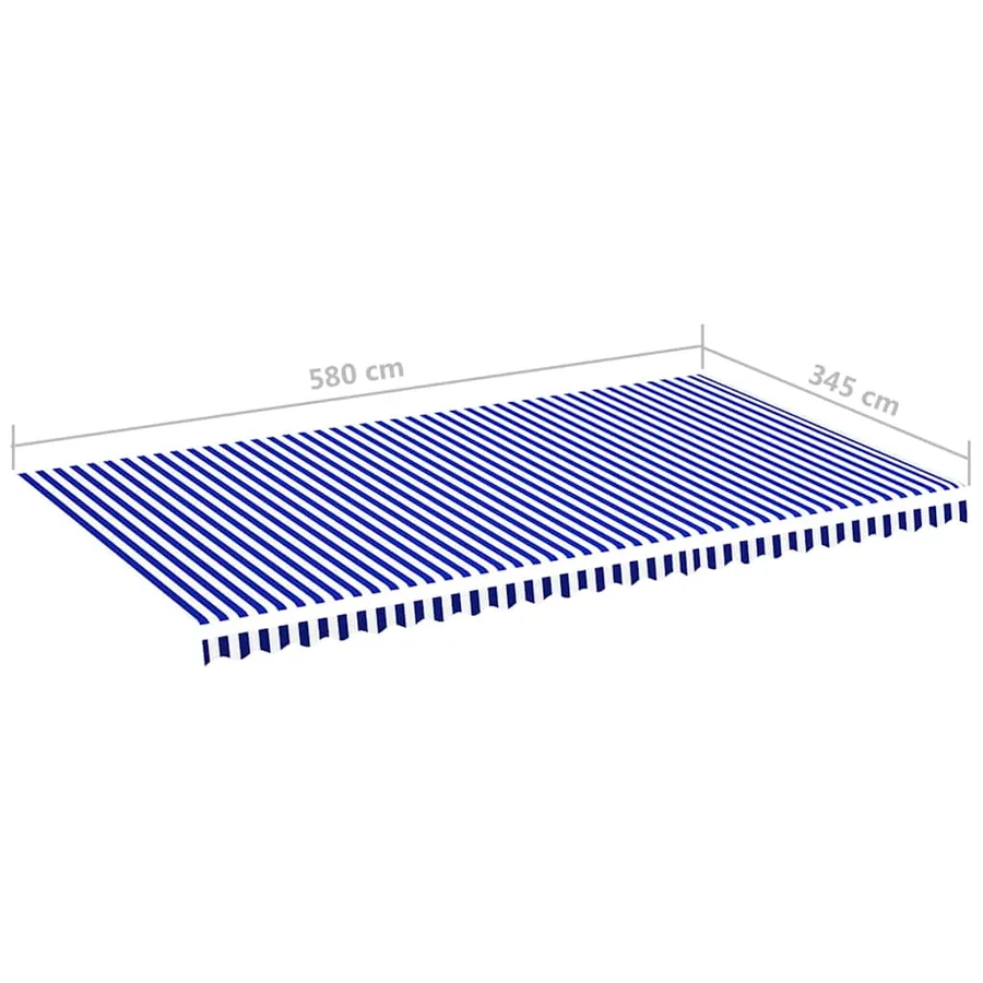 Tissu de remplacement pour auvent bleu et blanc 6x3,5 m polyester - 6