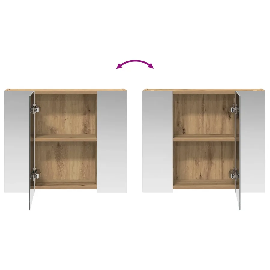 Armoire Miroir de Salle de Bain Chêne artisan 60 x 14,5 x 50 cm - 8