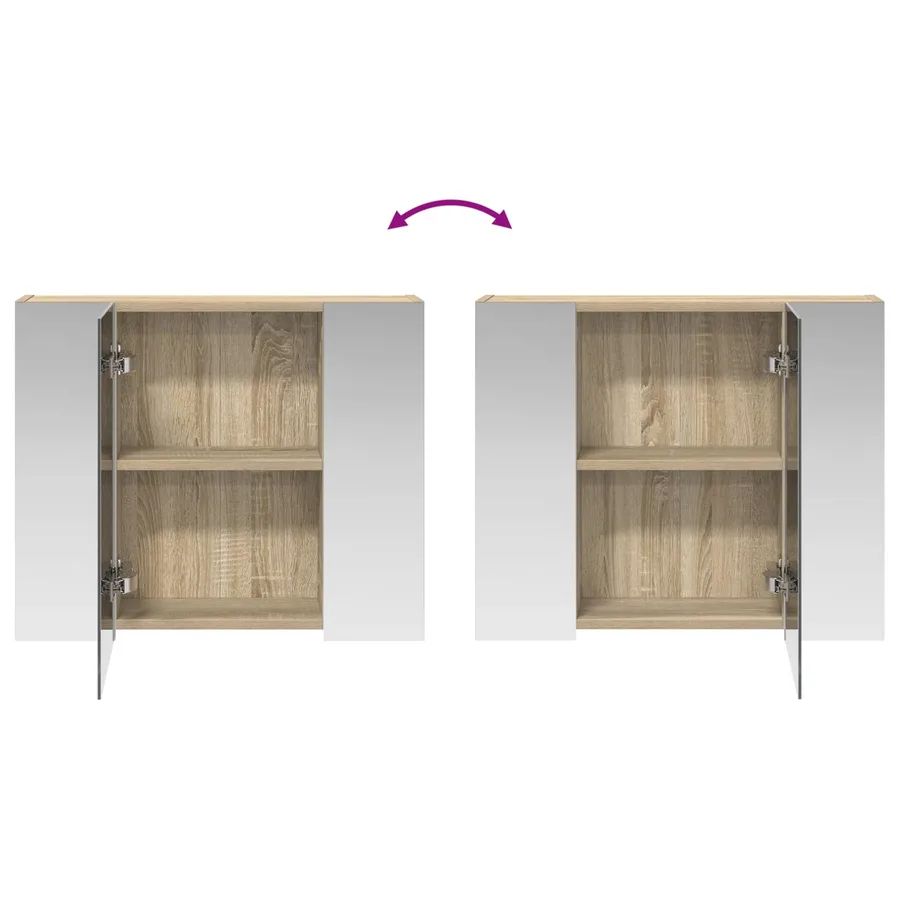Armoire Miroir de Salle de Bain Chêne Sonoma 60 x 14,5 x 50 cm - 10
