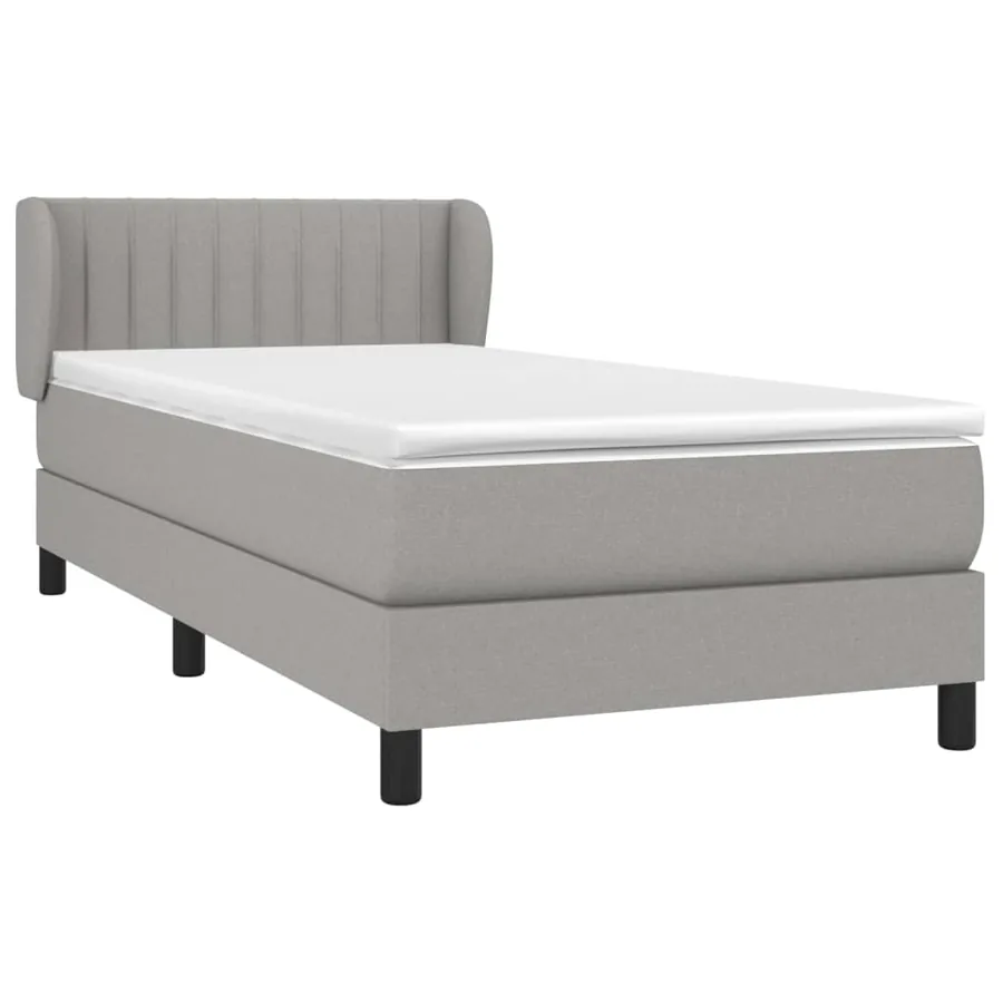 Sommier à lattes de lit avec matelas Gris clair 90x200 cm Tissu - 3