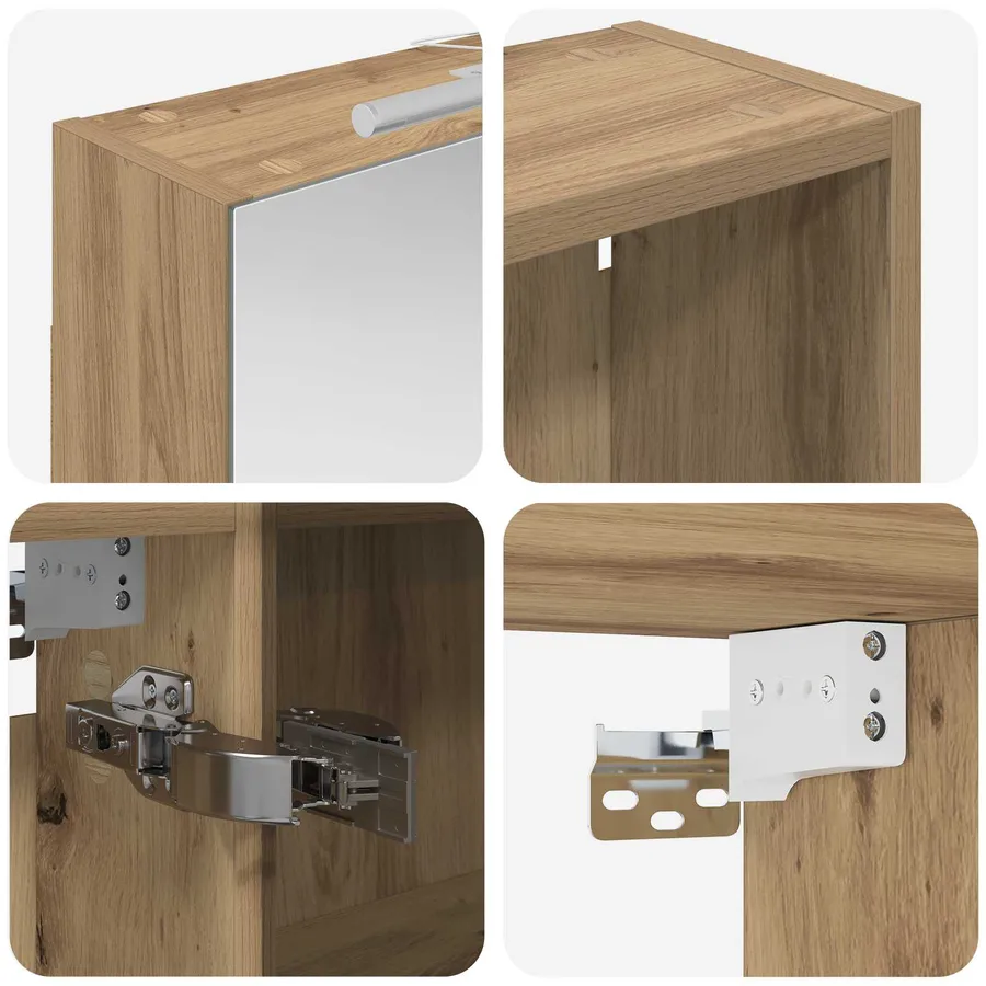 Ensemble de Meubles de Salle de Bain 3 pc 130 x 14,5 x 70 cm - 8