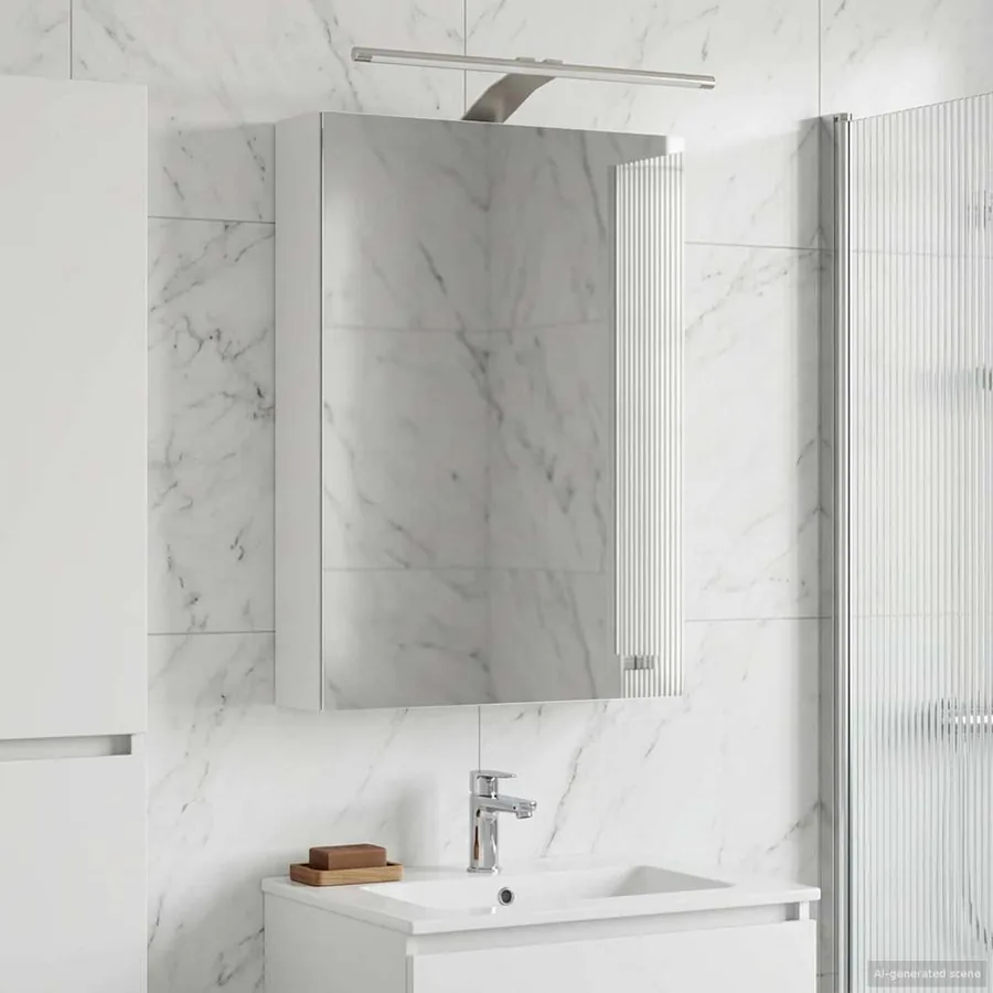 Armoire Miroir de Salle de Bain Blanc 40 x 10,5 x 60,5 cm