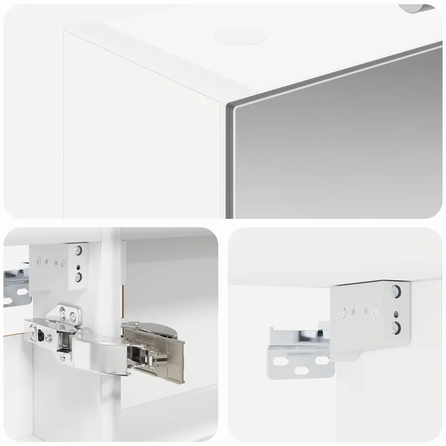 Armoire Miroir de Salle de Bain Blanc 40 x 10,5 x 60,5 cm - 10