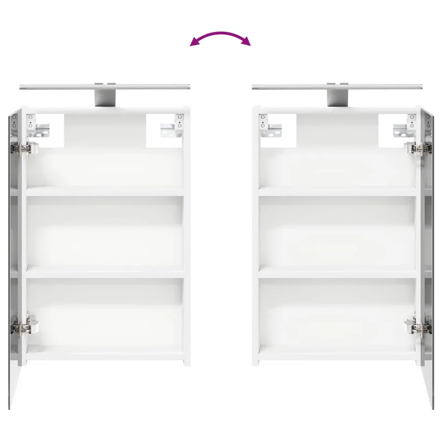Armoire Miroir de Salle de Bain Blanc 40 x 10,5 x 60,5 cm - 12