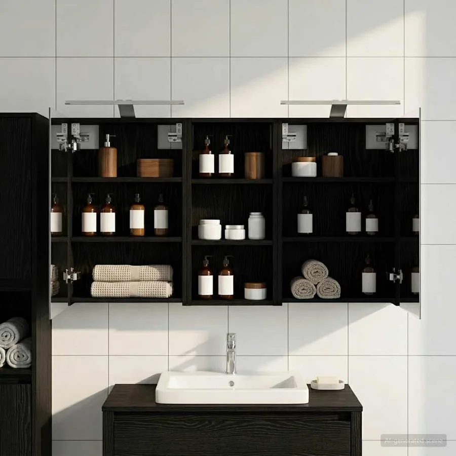 Ensemble de Meubles de Salle de Bain 3 pcs 110 x 10,5 x 60,5 cm - 4