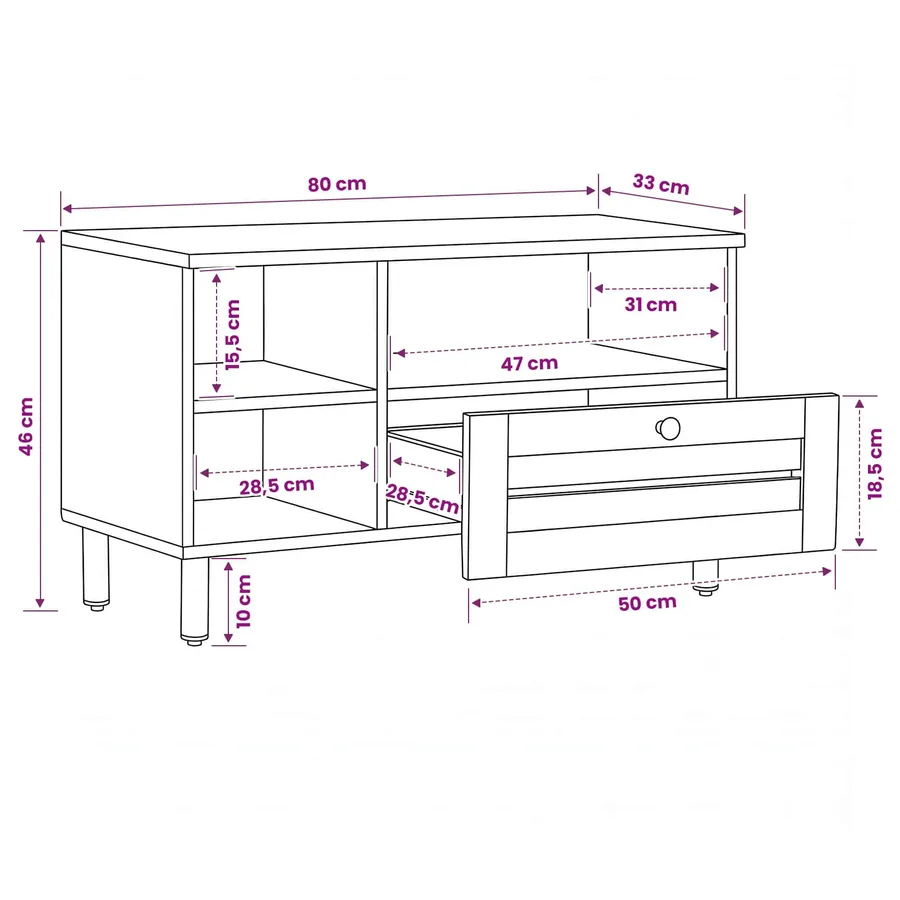 Armoires de rangement avec tiroir Marron 80 x 33,5 x 46 cm - 10