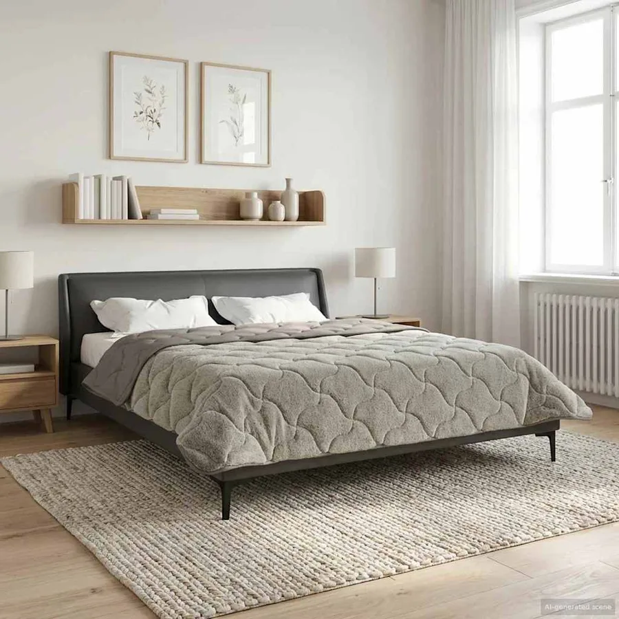 Duvet d'hiver Matelassé Gris clair 200 x 220 cm - 4