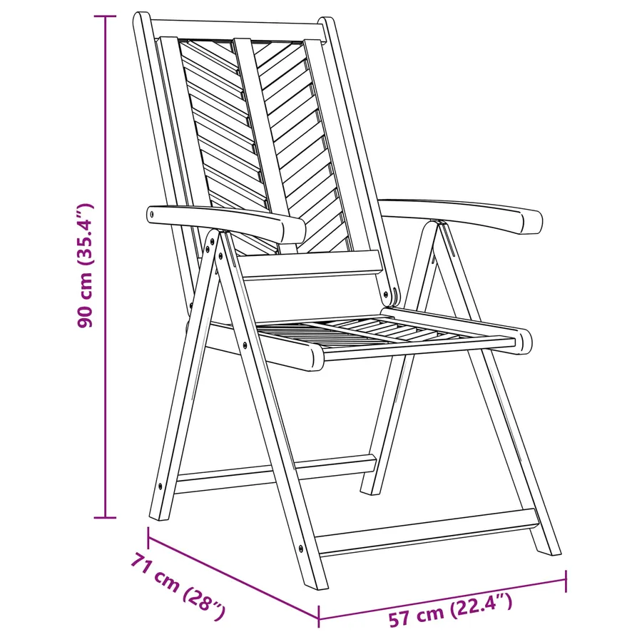 Ensemble de salle à manger pour jardin 5 pc Marron - 13