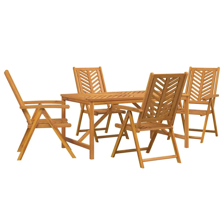 Ensemble de salle à manger pour jardin 5 pc Marron - 2